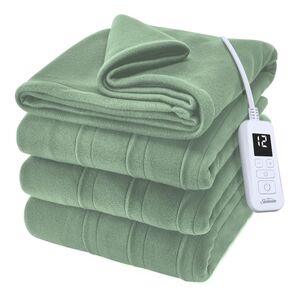 Sunbeam Royal Ultra Fleece Heated Electric Blanket, Full Size, 84" x 72", Matcha